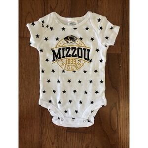 Missouri  Tigers Rivalry Threads Baby Bodysuit 3-6 Month  White Black Stars New